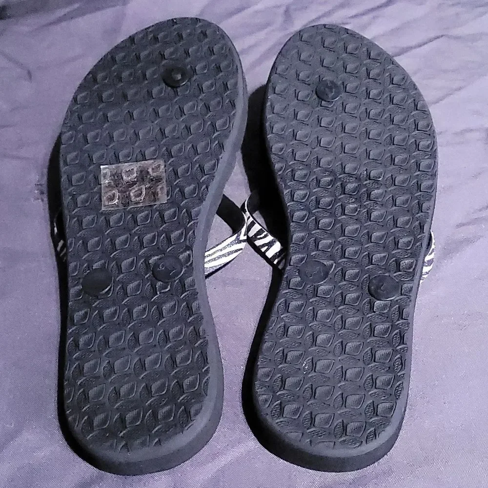Reef Stargazer Luxe Black Zebra Thong Sandal Womens 6
